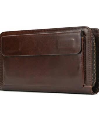 Pochette Cuir Homme Deux Fermetures Eclair Marron 921.jpg