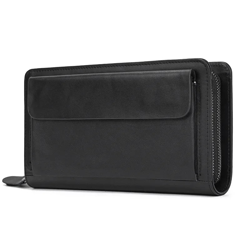 Pochette Cuir Homme Deux Fermetures Eclair Noir 860.jpg