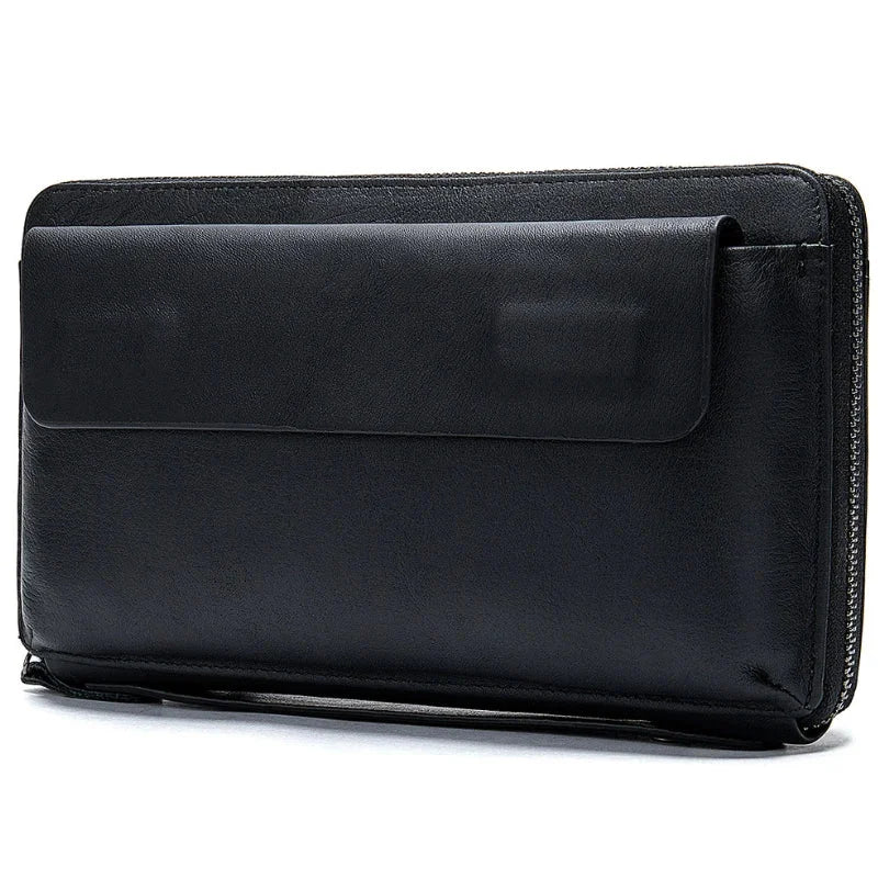 Pochette Cuir Homme Une Fermeture Eclair Noir 293.jpg