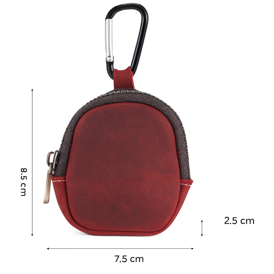 Porte Monnaie Porte Cles Multifonctions En Cuir Rouge 13.png