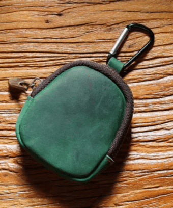 Porte Monnaie Porte Cles Multifonctions En Cuir Vert 10.png