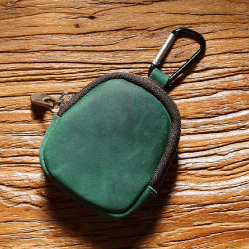Porte Monnaie Porte Cles Multifonctions En Cuir Vert 10.png