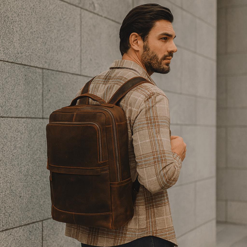 Sac A Dos Cuir Marron Homme Vintage.png