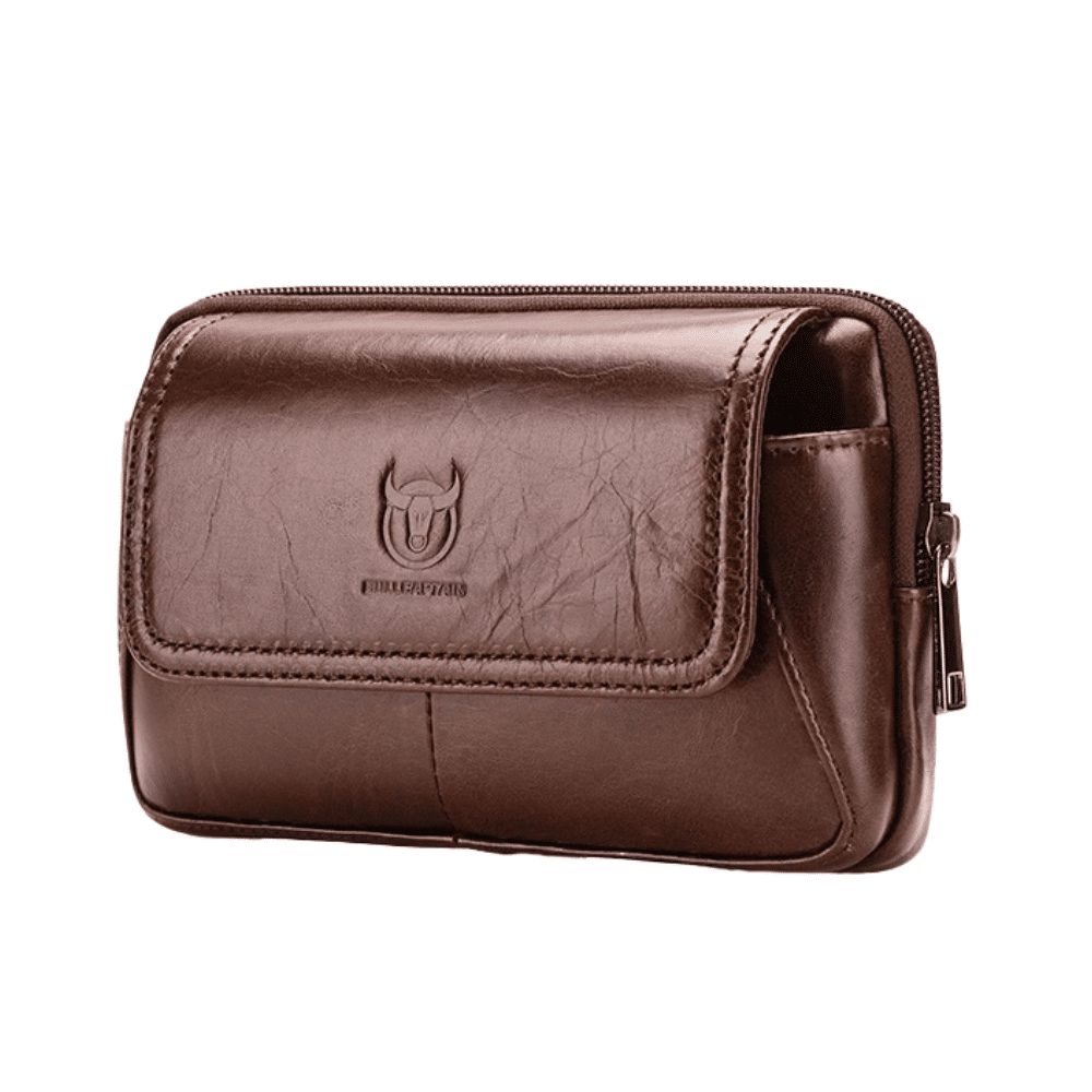 Sacoche Ceinture Homme Cuir Rabat Marron Clair 4.png