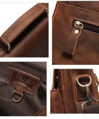 Sacoche cuir pour homme - Marron foncé