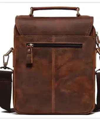 Sacoche cuir pour homme - Marron foncé