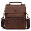 Sacoche Cuir Pour Homme Marron Fonce 626