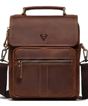 Sacoche Cuir Pour Homme Marron Fonce 626